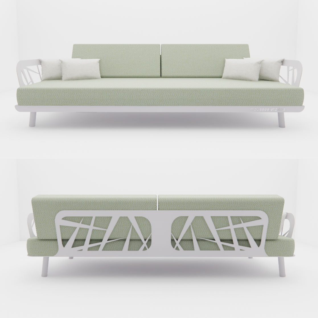 Banquette Lounge "Signature" 3 Places – L'Architecture du Confort Extérieur Mousses Étoiles