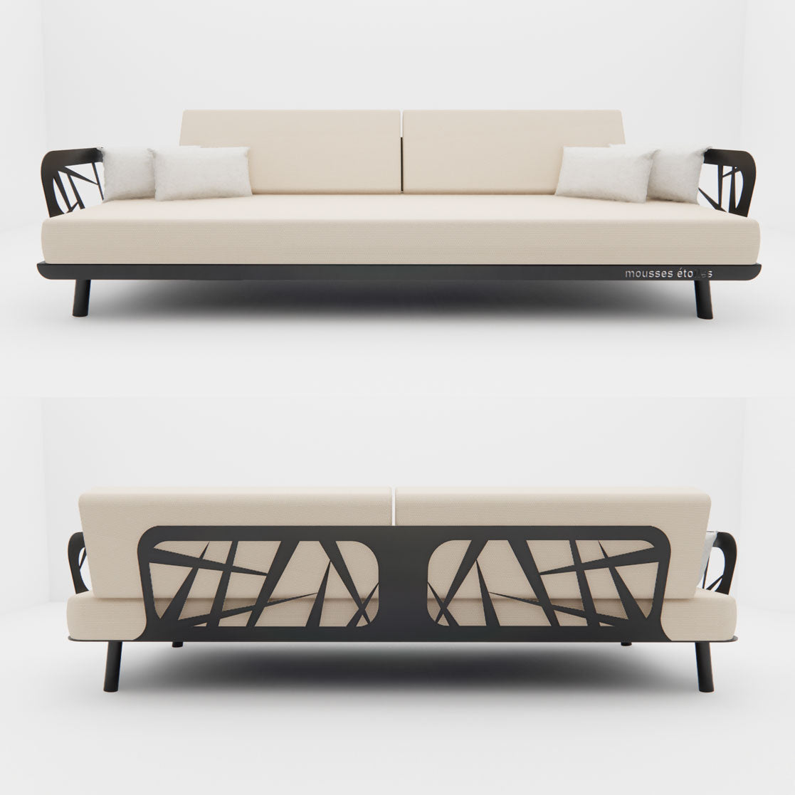 Banquette Lounge "Signature" 3 Places – L'Architecture du Confort Extérieur Mousses Étoiles