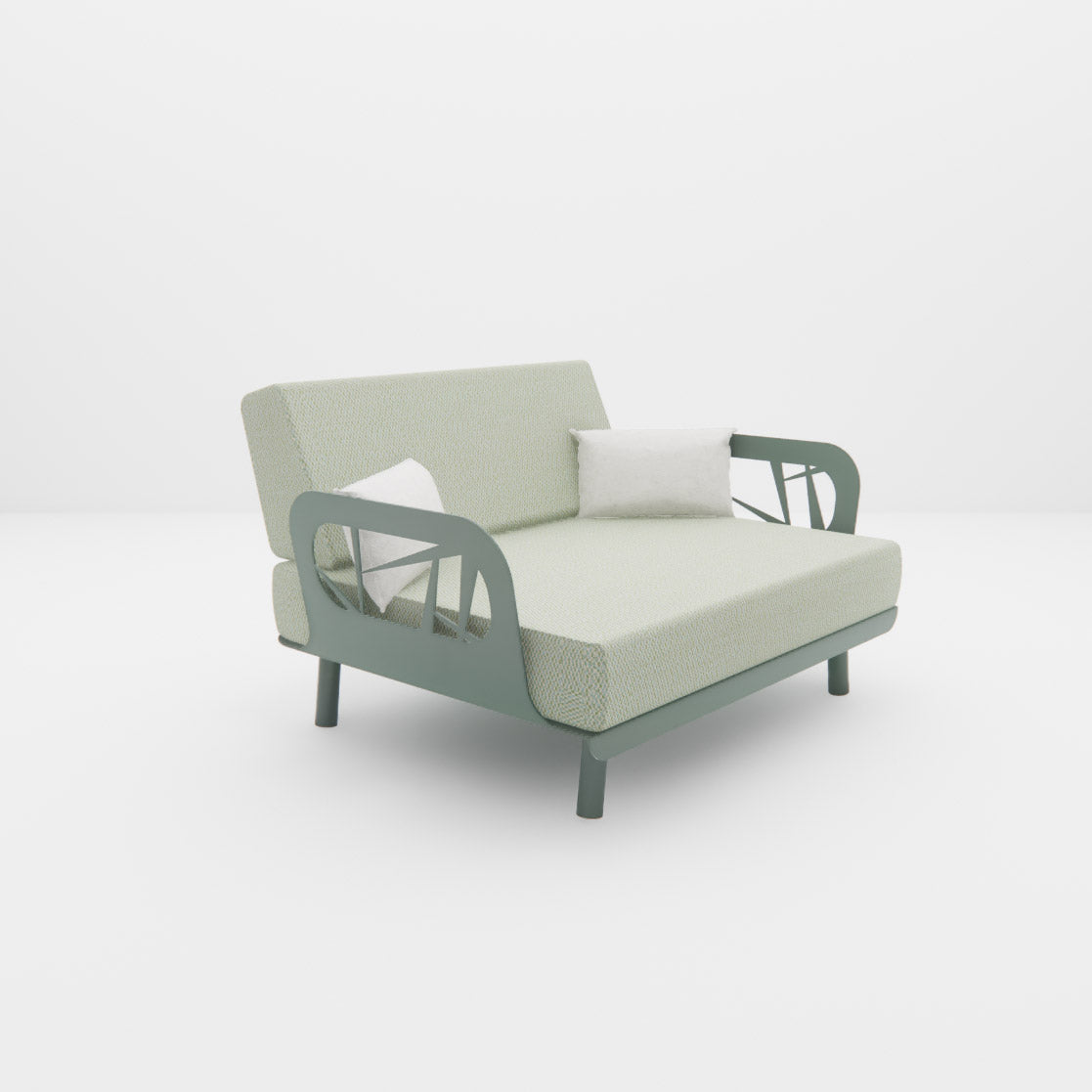 Fauteuil Lounge "Signature" XL – L'Écrin Aluminium & Tissu Lopi Mousses Étoiles