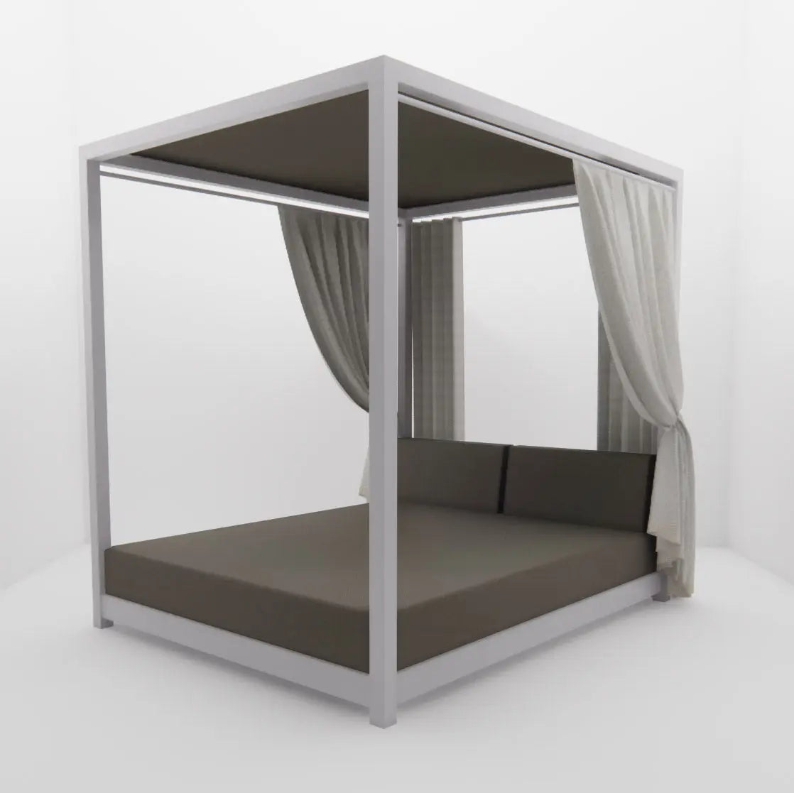 Lit de Piscine à Baldaquin & Daybed "Bali" – Luxe & Sur-Mesure Mousses Étoiles