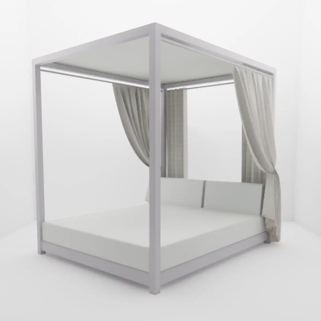 Lit de Piscine à Baldaquin & Daybed "Bali" – Luxe & Sur-Mesure Mousses Étoiles
