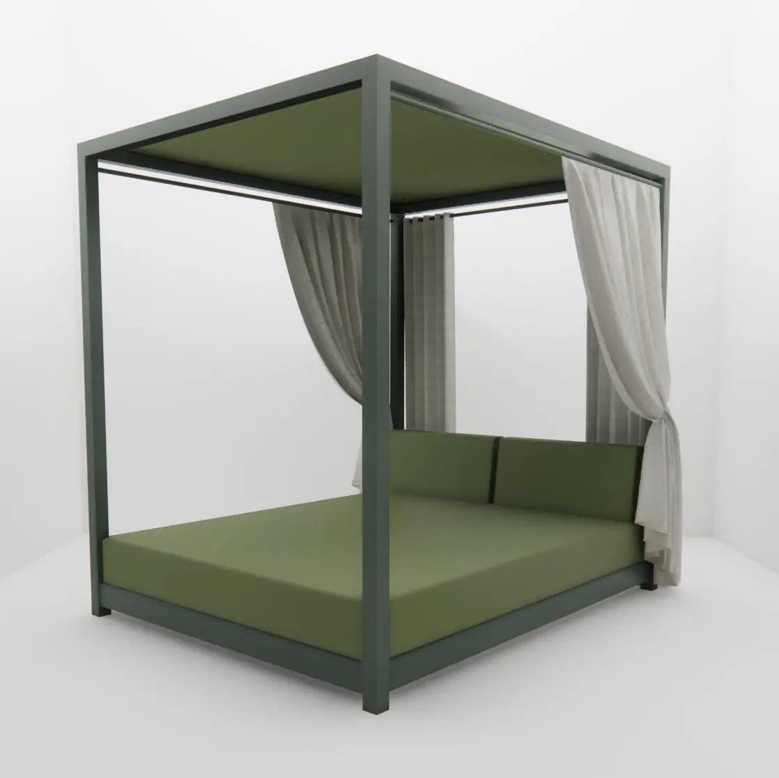 Lit de Piscine à Baldaquin & Daybed "Bali" – Luxe & Sur-Mesure Mousses Étoiles