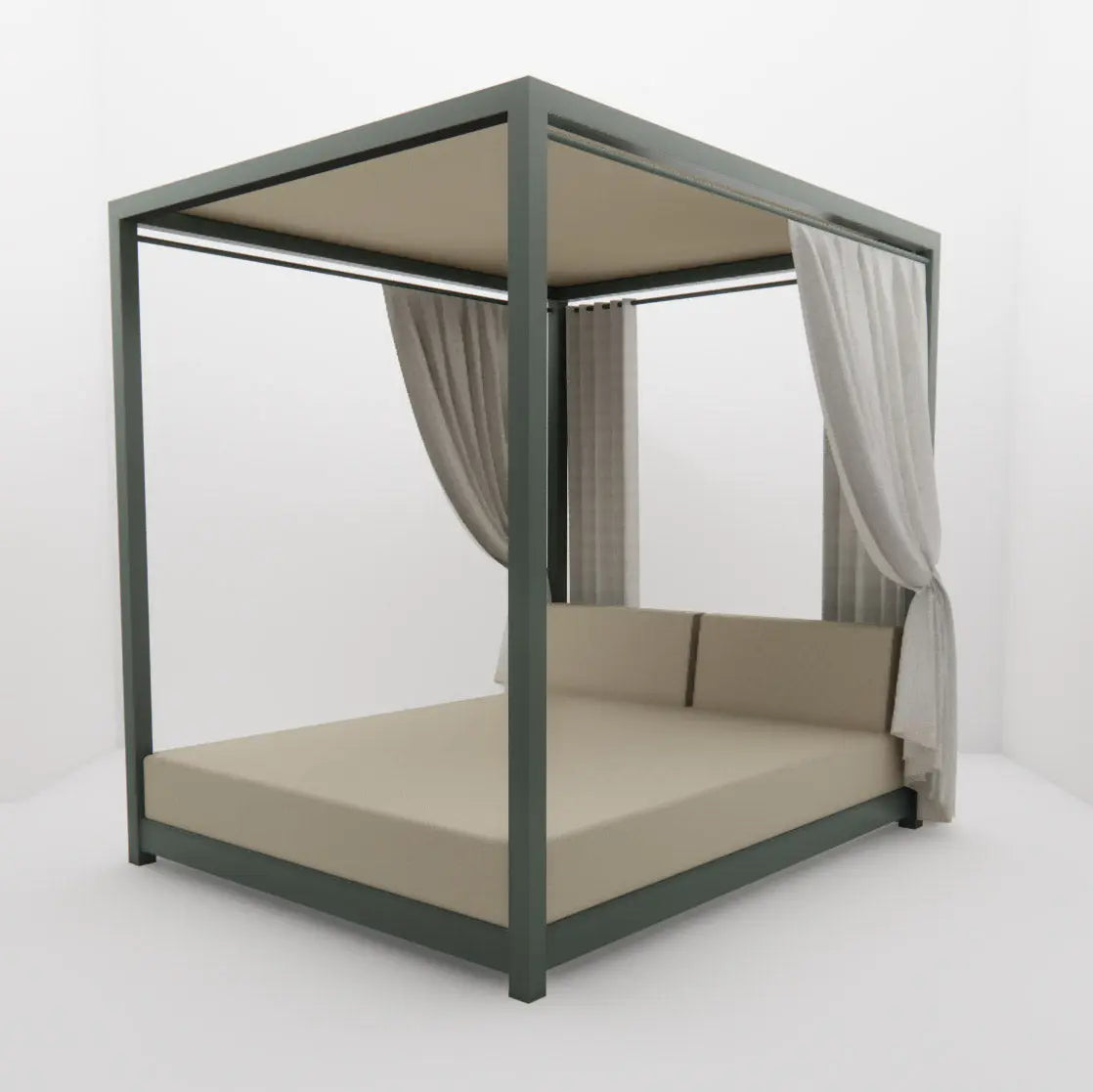 Lit de Piscine à Baldaquin & Daybed "Bali" – Luxe & Sur-Mesure Mousses Étoiles