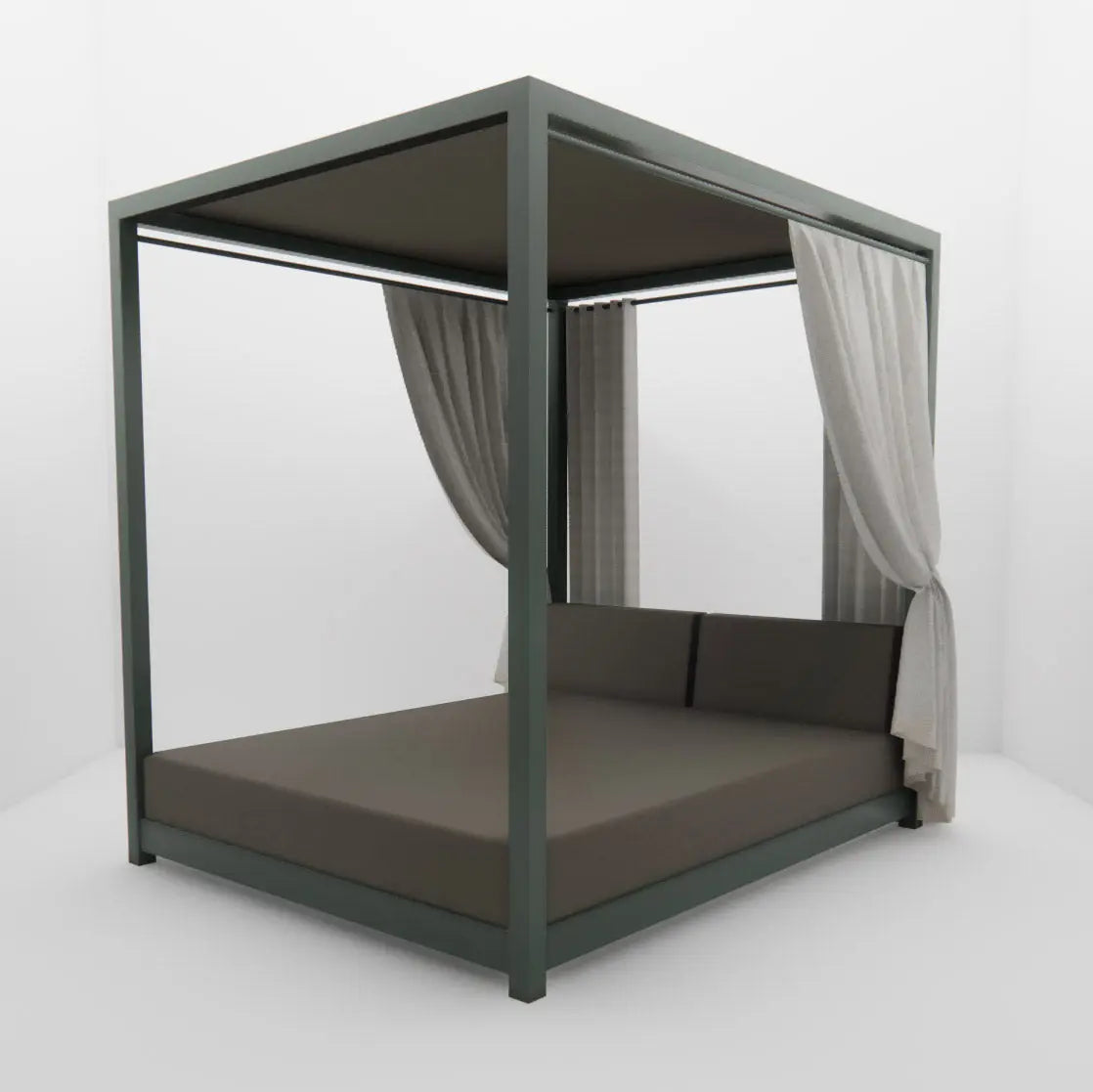 Lit de Piscine à Baldaquin & Daybed "Bali" – Luxe & Sur-Mesure Mousses Étoiles