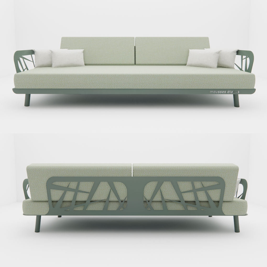 Banquette Lounge "Signature" 3 Places – L'Architecture du Confort Extérieur Mousses Étoiles