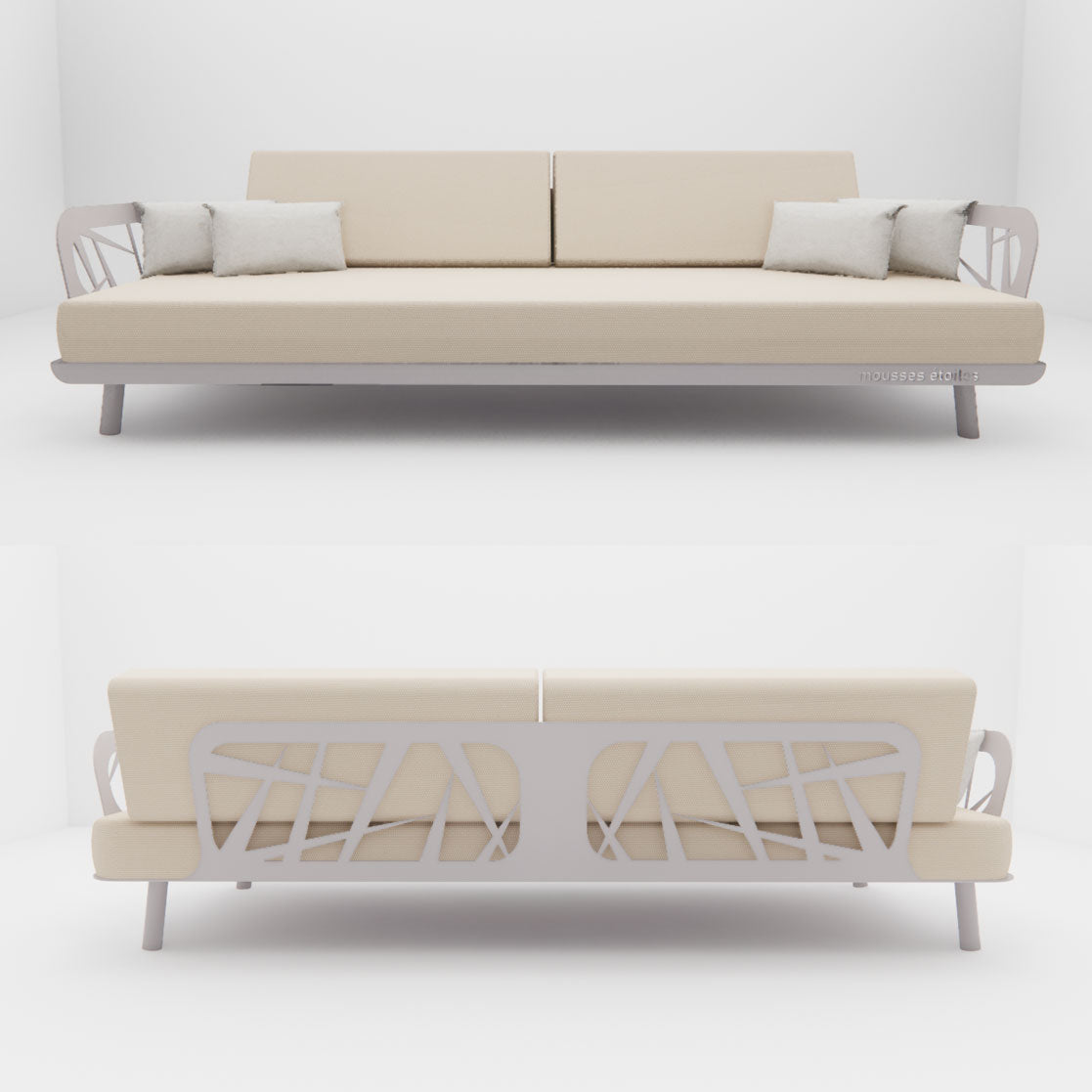 Banquette Lounge "Signature" 3 Places – L'Architecture du Confort Extérieur Mousses Étoiles