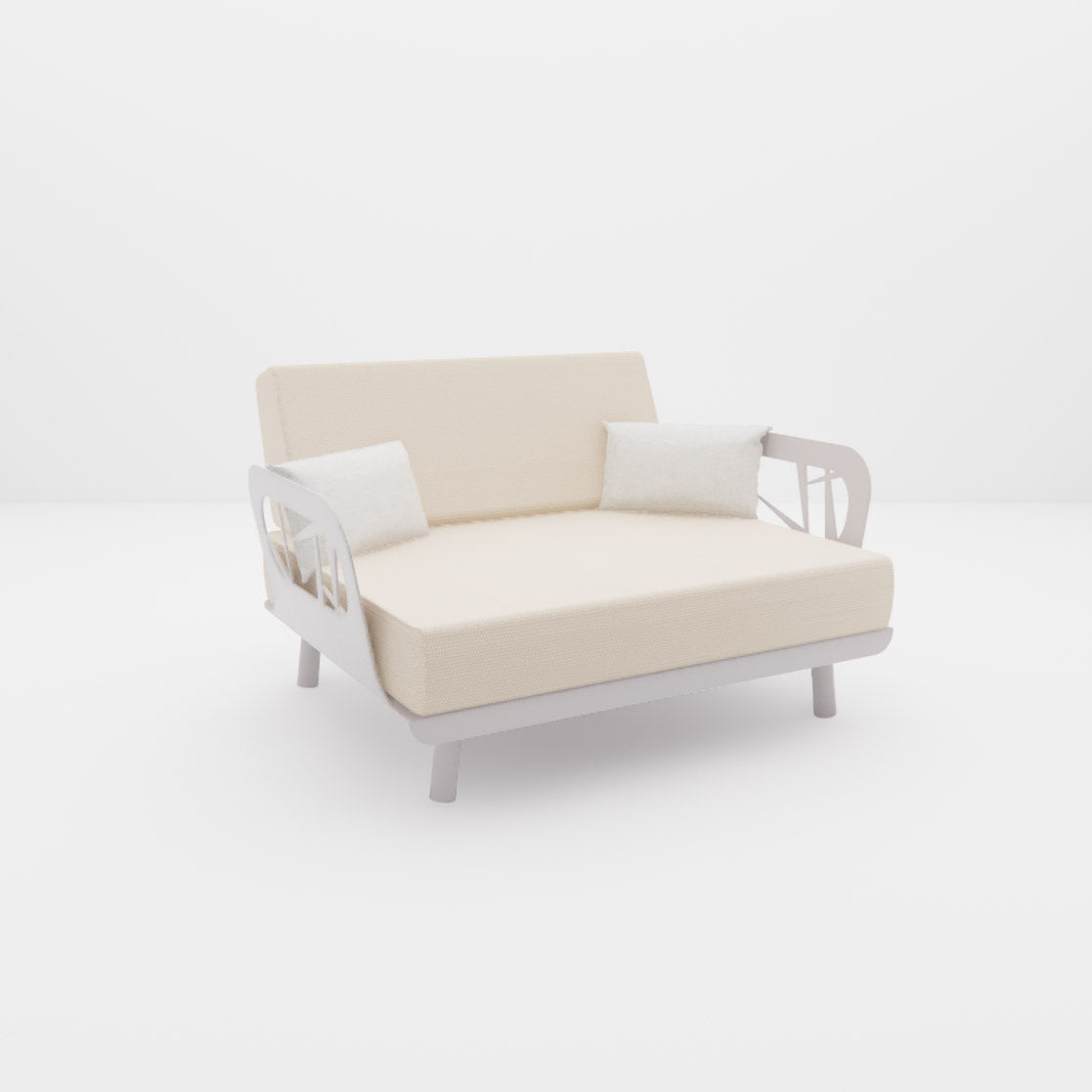 Fauteuil Lounge "Signature" XL – L'Écrin Aluminium & Tissu Lopi Mousses Étoiles