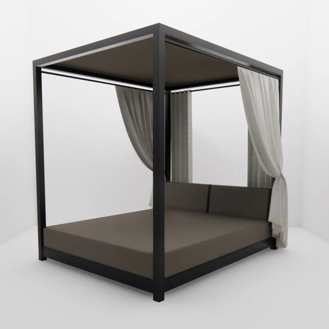 Lit de Piscine à Baldaquin & Daybed "Bali" – Luxe & Sur-Mesure Mousses Étoiles