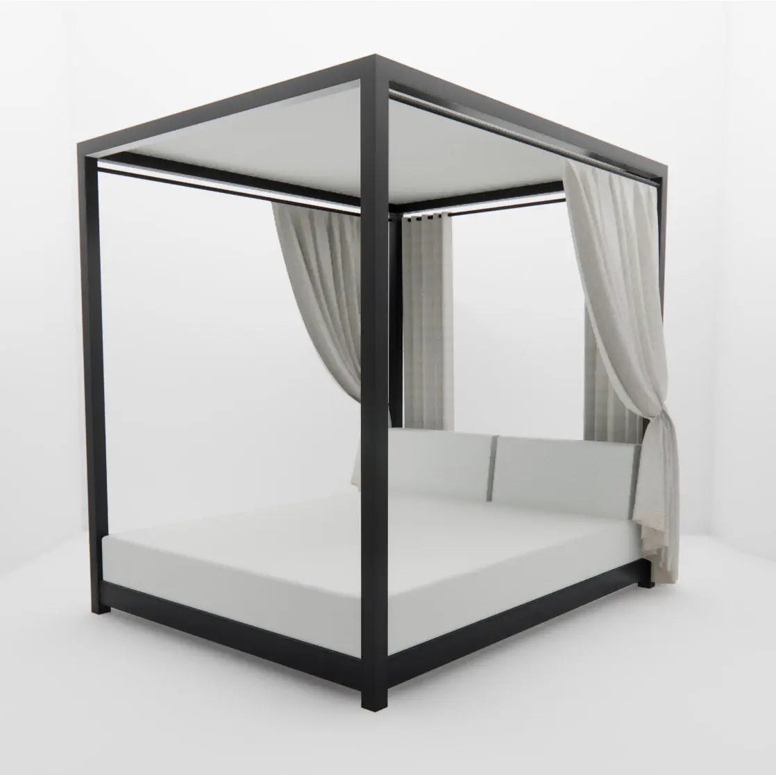 Lit de Piscine à Baldaquin & Daybed "Bali" – Luxe & Sur-Mesure Mousses Étoiles