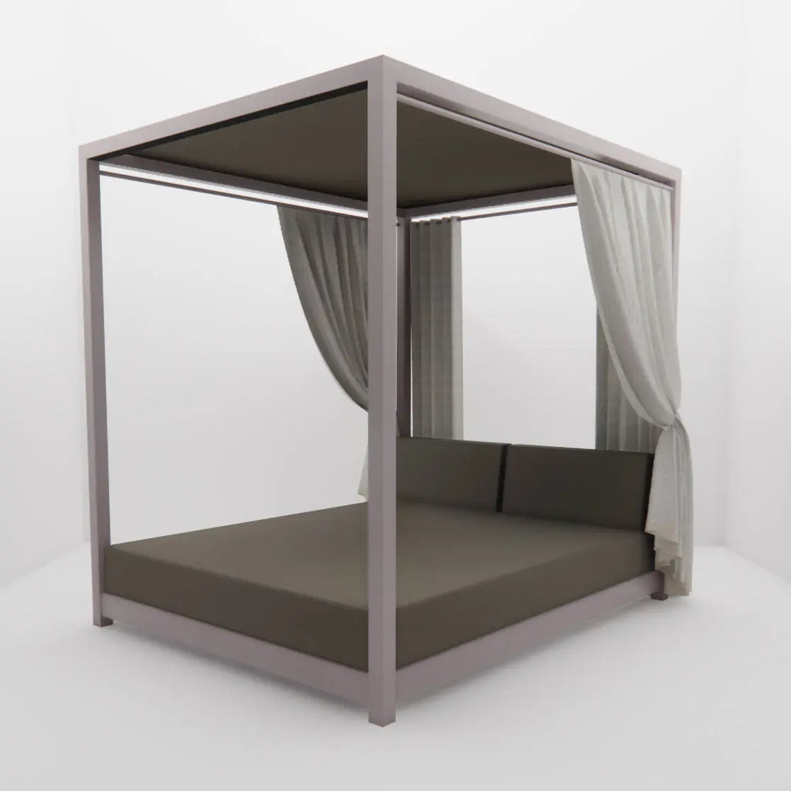 Lit de Piscine à Baldaquin & Daybed "Bali" – Luxe & Sur-Mesure Mousses Étoiles