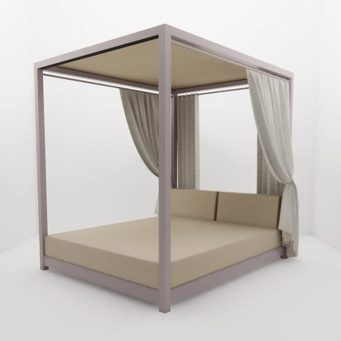 Lit de Piscine à Baldaquin & Daybed "Bali" – Luxe & Sur-Mesure Mousses Étoiles