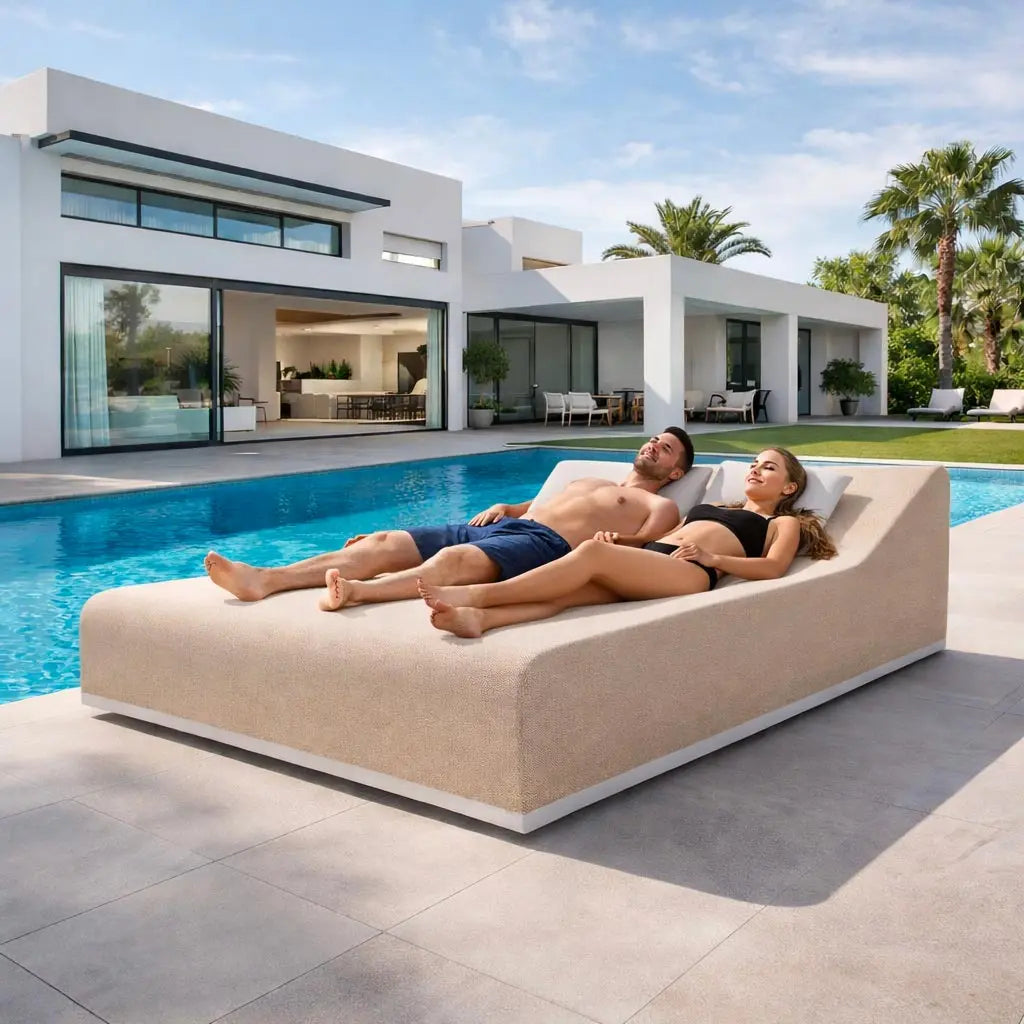 Daybed "Lounge" sur Socle – La Suite Hôtelière d'Extérieur Mousses Étoiles